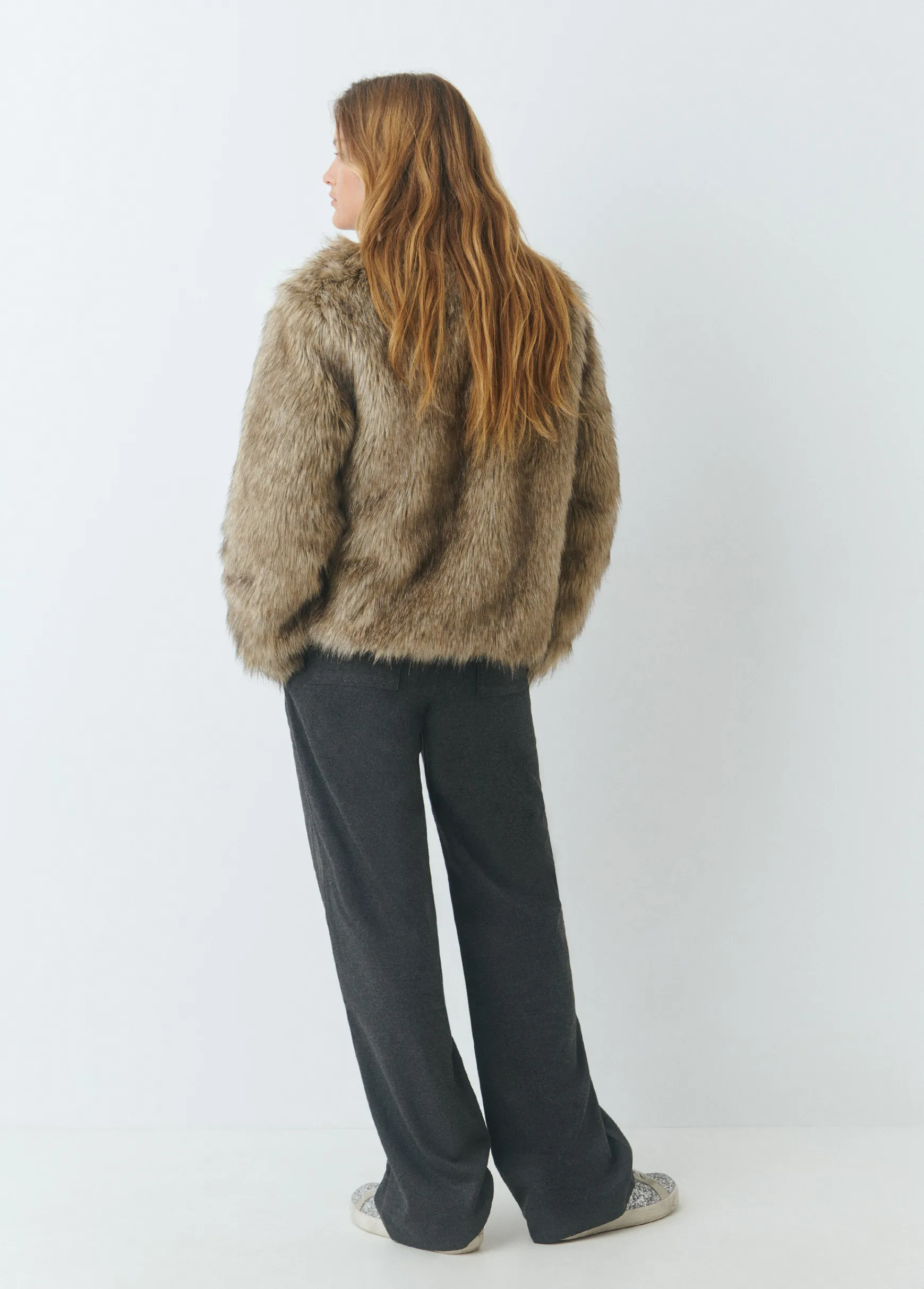 Abrigo corto efecto pelo*Brownie Clearance