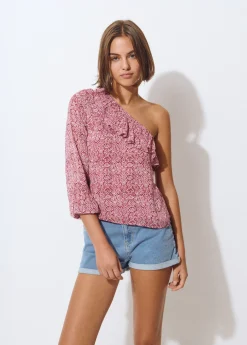 Blusa asimétrica volante estampada*Brownie Sale