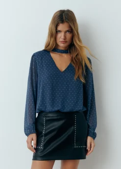 Blusa detalle chocker brillos*Brownie