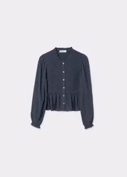 Blusa smock con botones plumeti*Brownie Discount