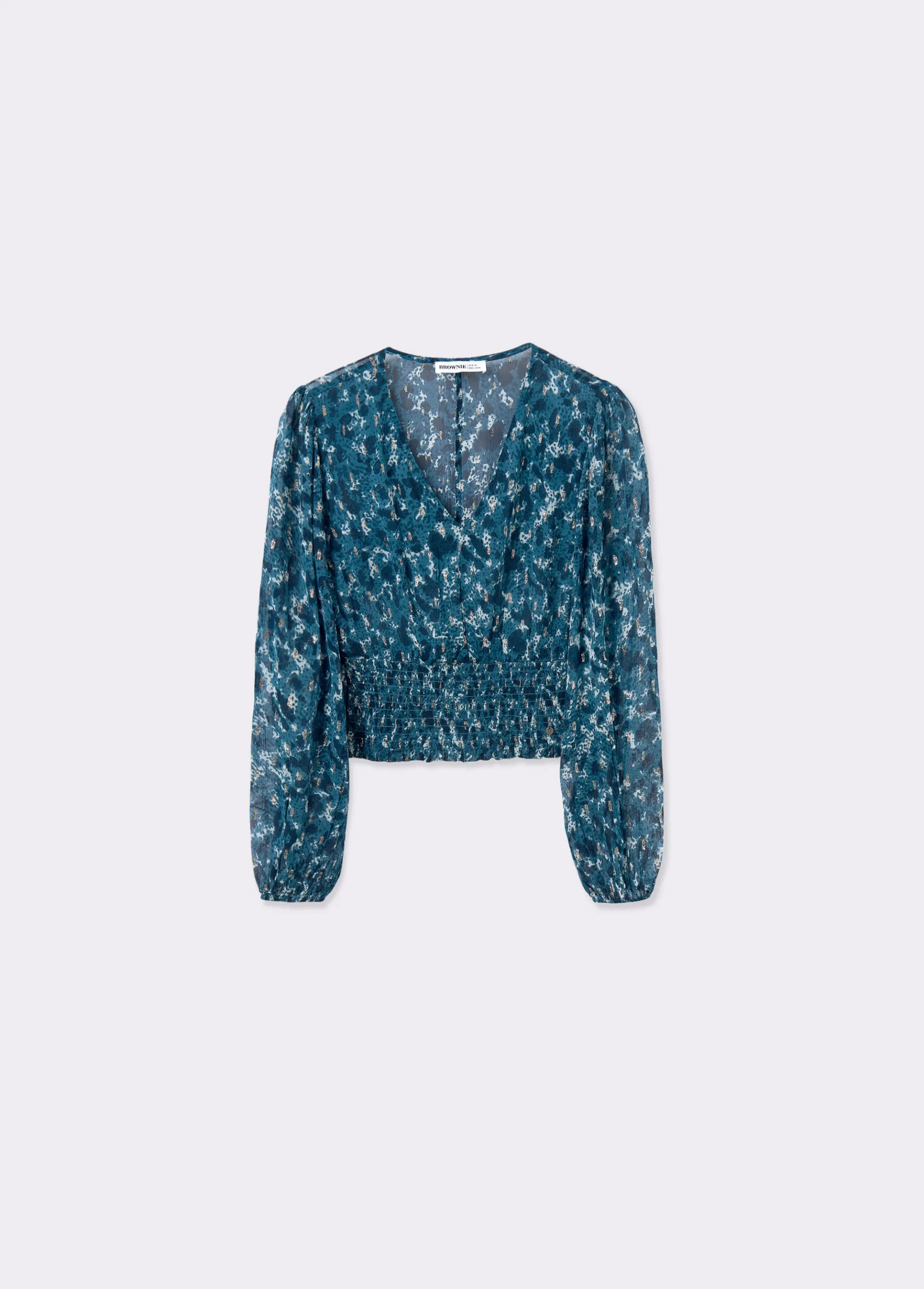 Blusa smock estampado brillo*Brownie Clearance