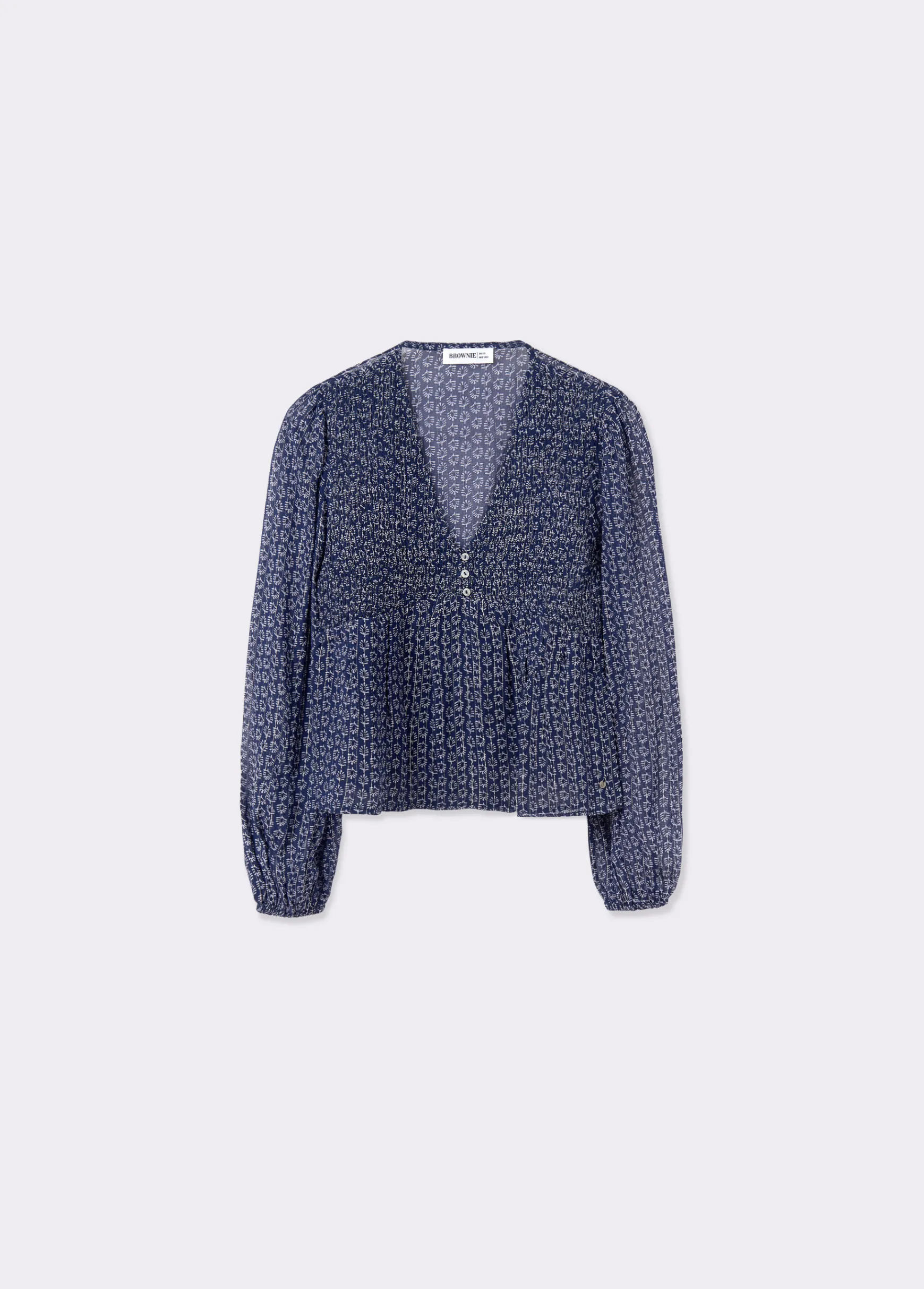 Blusa smock pecho bicolor*Brownie New