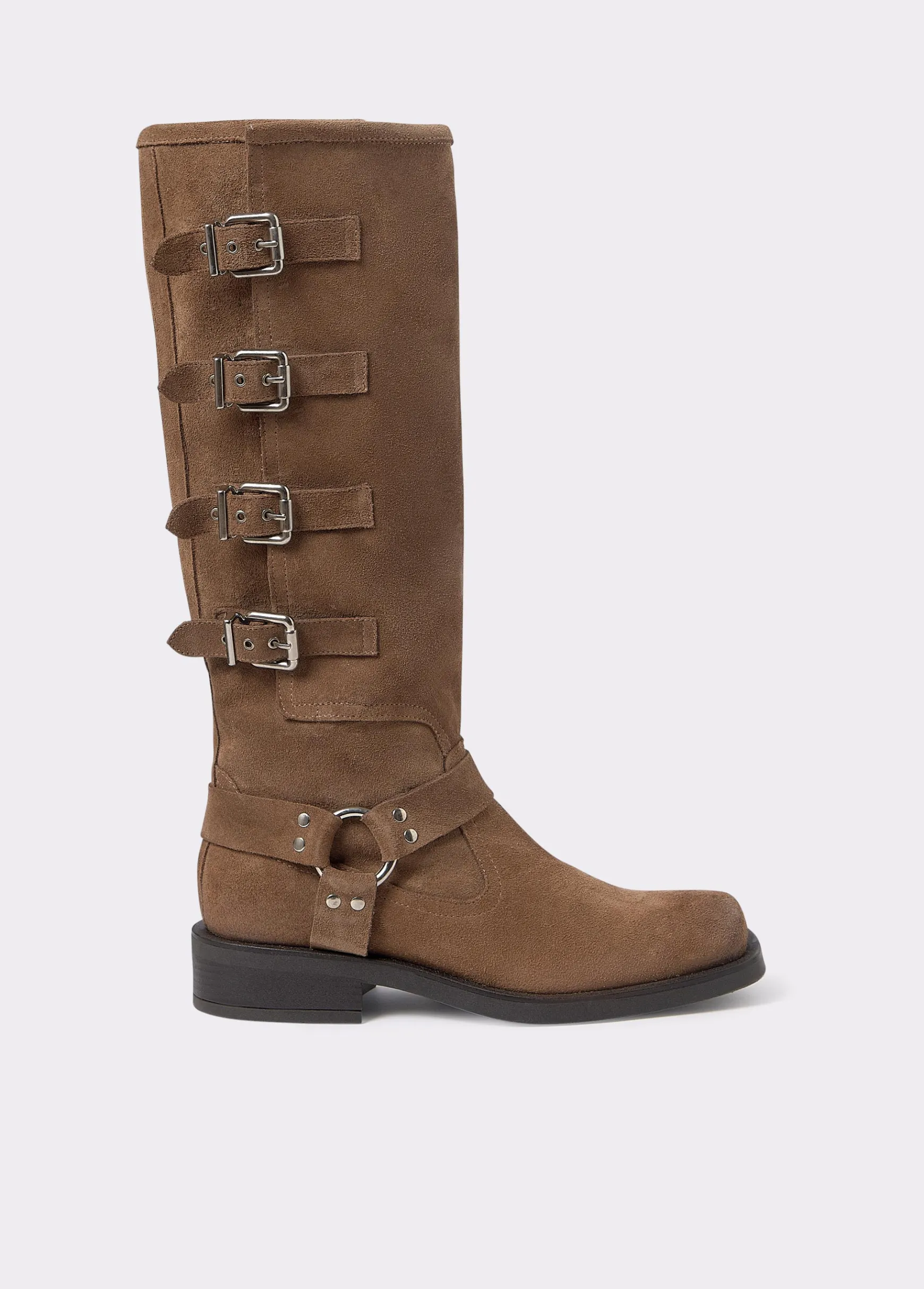 Bota alta piel hebillas*Brownie Sale