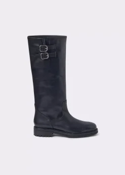 Bota alta piel hebillas*Brownie Sale