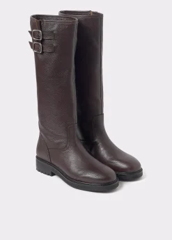 Bota alta piel hebillas*Brownie Sale