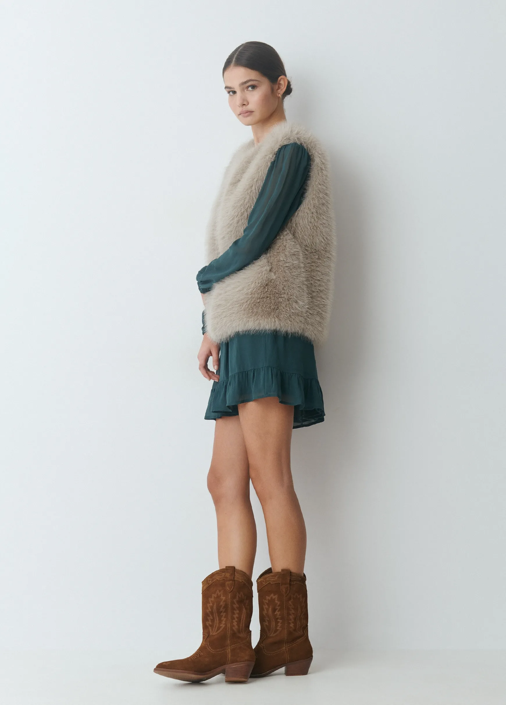 Bota piel cowboy*Brownie Clearance