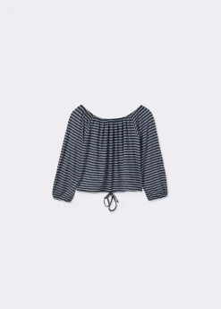 Camiseta escote bardot raya tejida*Brownie New