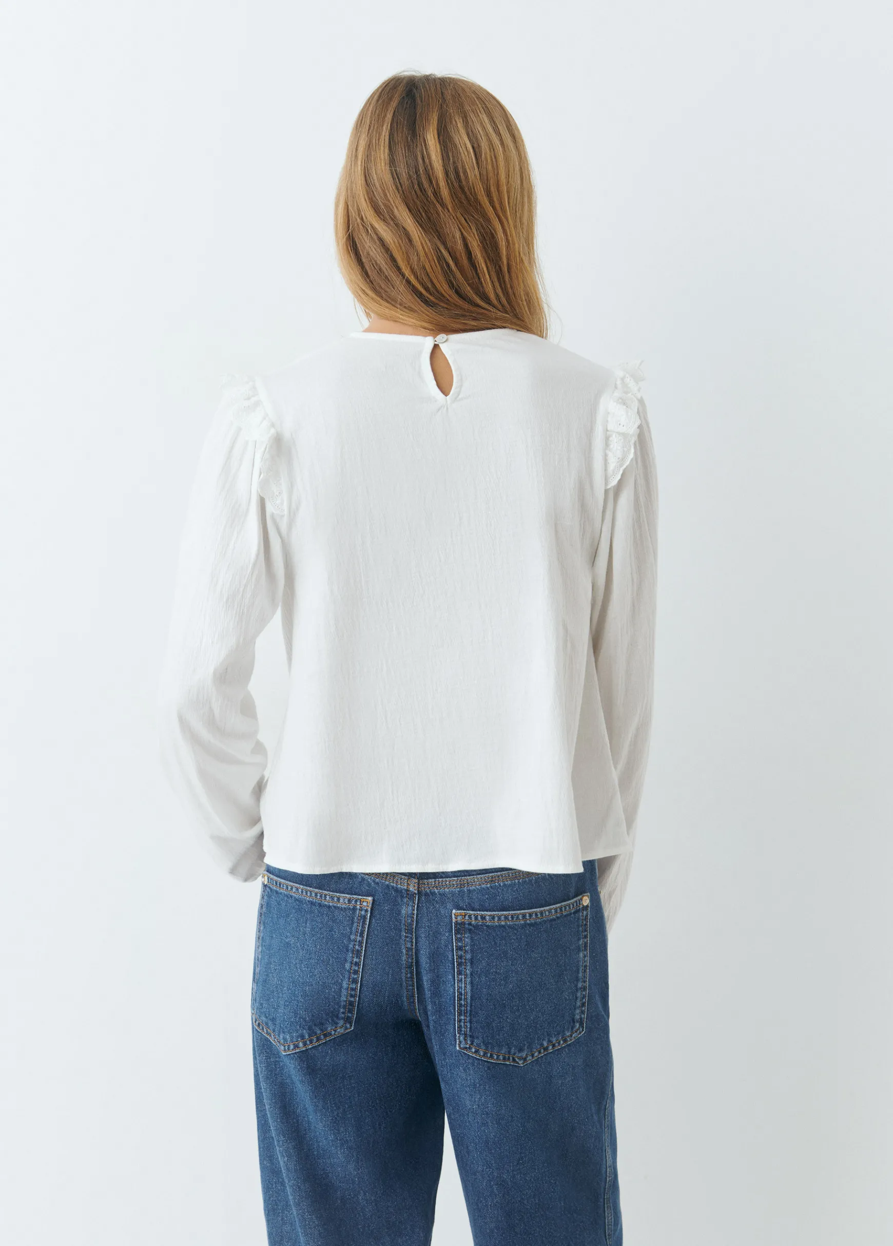 Camiseta estilo blusa con volante*Brownie Clearance