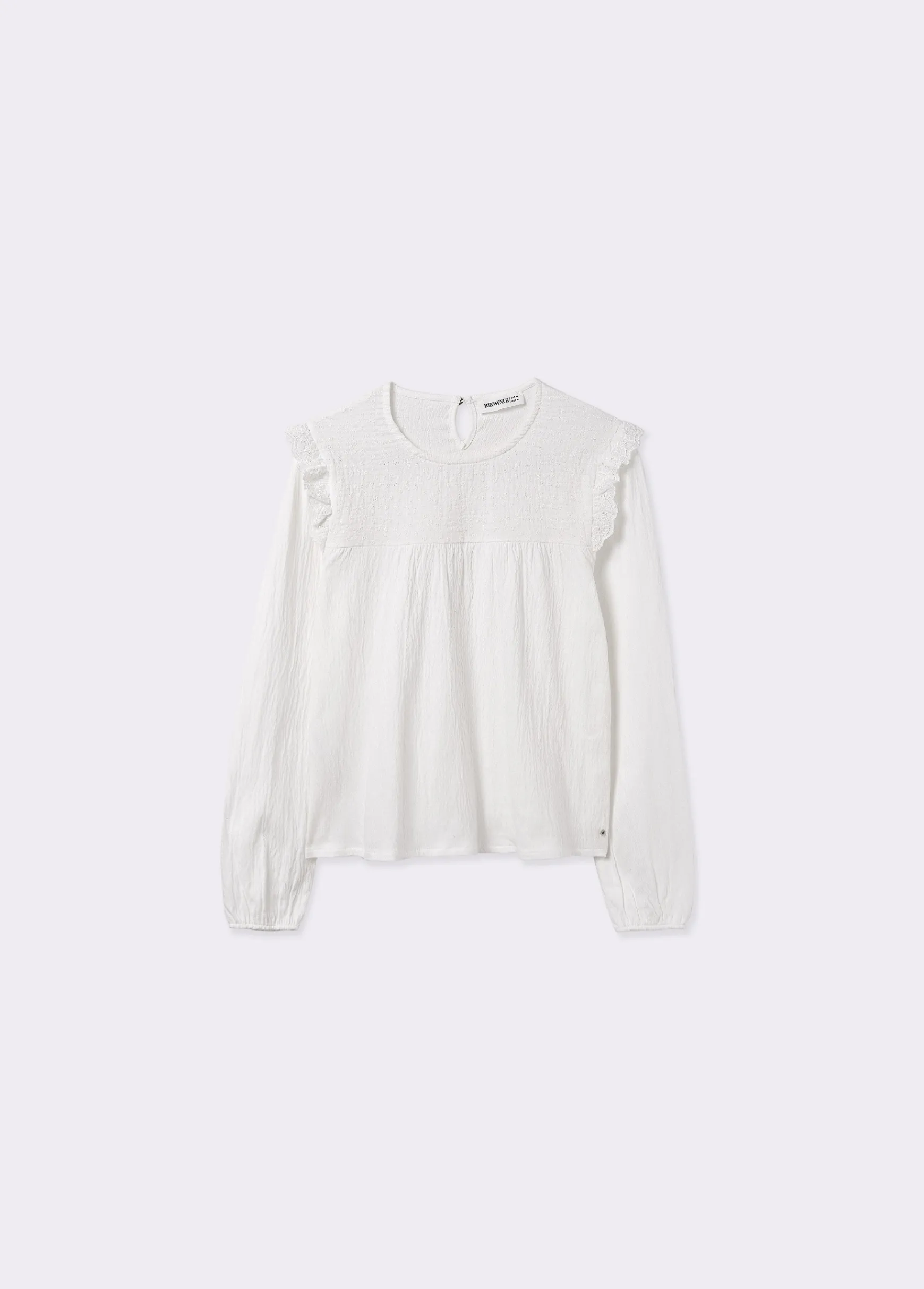 Camiseta estilo blusa con volante*Brownie Clearance