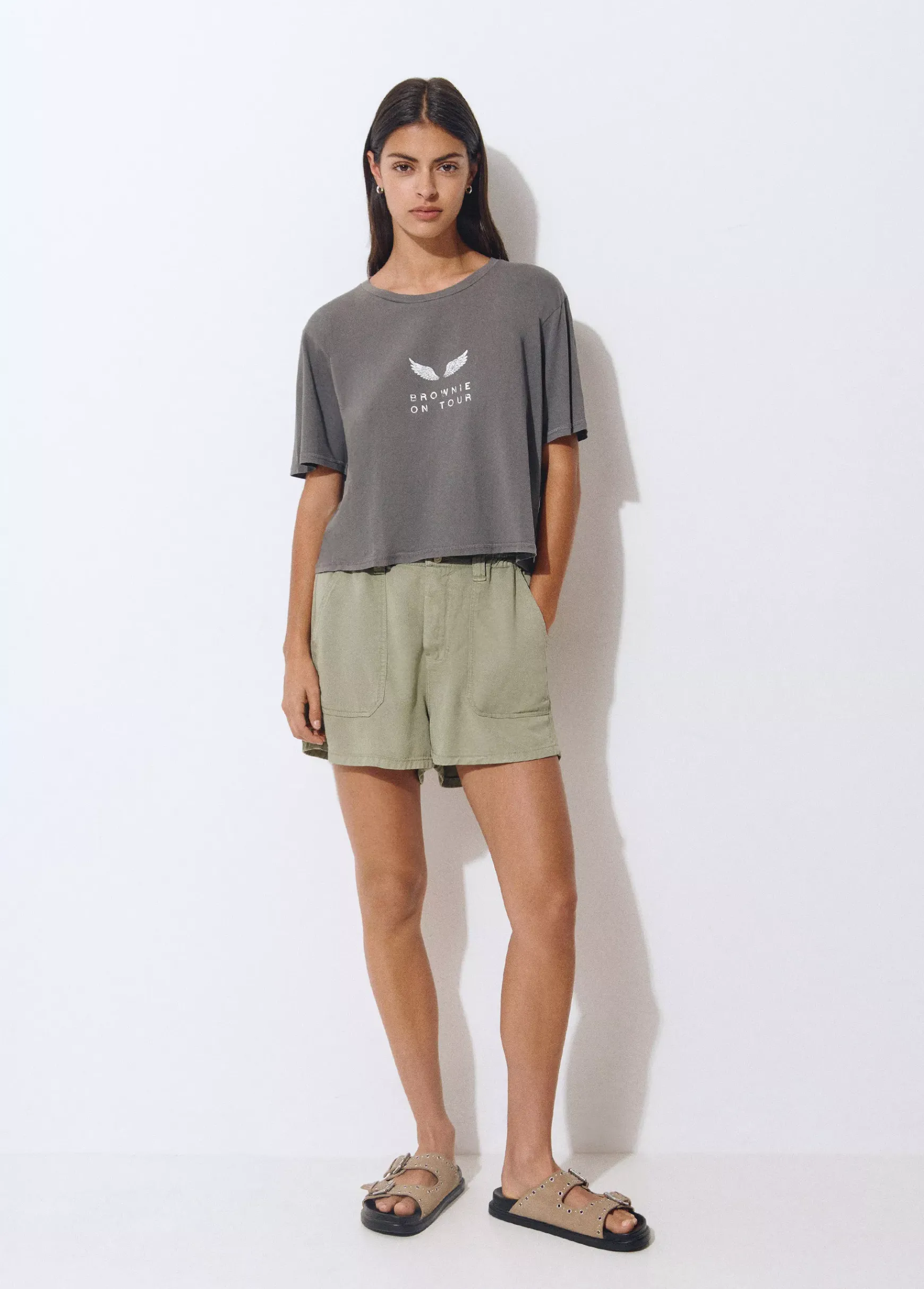 Camiseta manga corta print trasero*Brownie Outlet