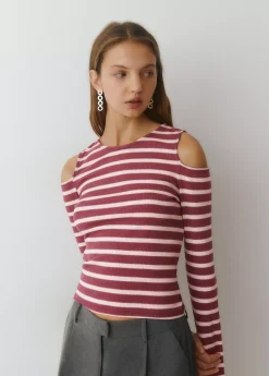 Camiseta raya lurex cut-out hombro*Brownie Discount