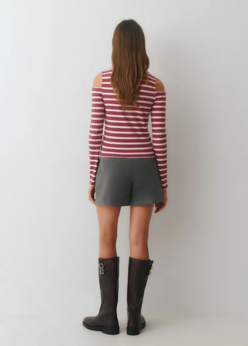 Camiseta raya lurex cut-out hombro*Brownie Discount