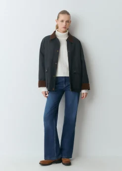 Chaqueta encerada con chaleco borrego extraíble*Brownie Hot