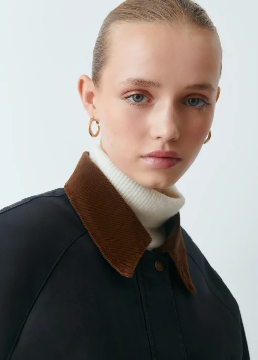 Chaqueta encerada con chaleco borrego extraíble*Brownie Hot