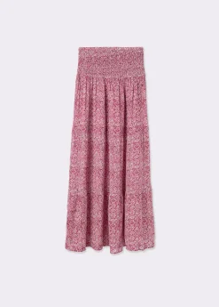 Falda larga smock cintura estampada*Brownie Online