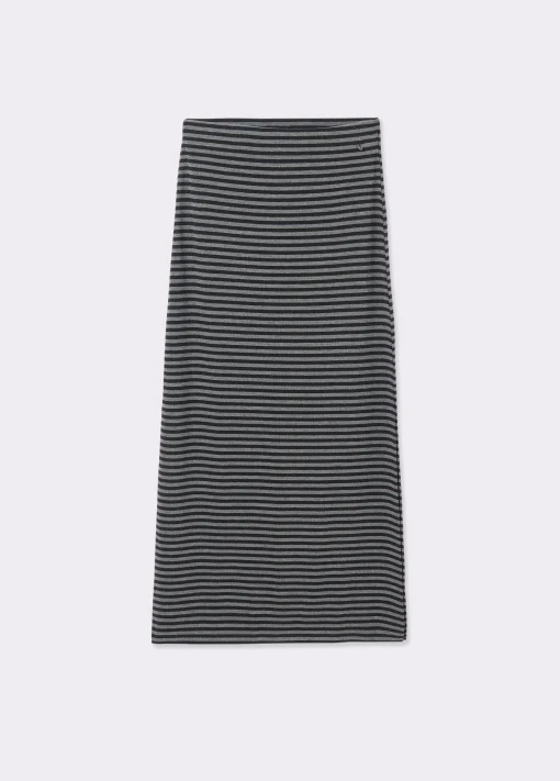 Falda midi raya tejida bicolor*Brownie Clearance