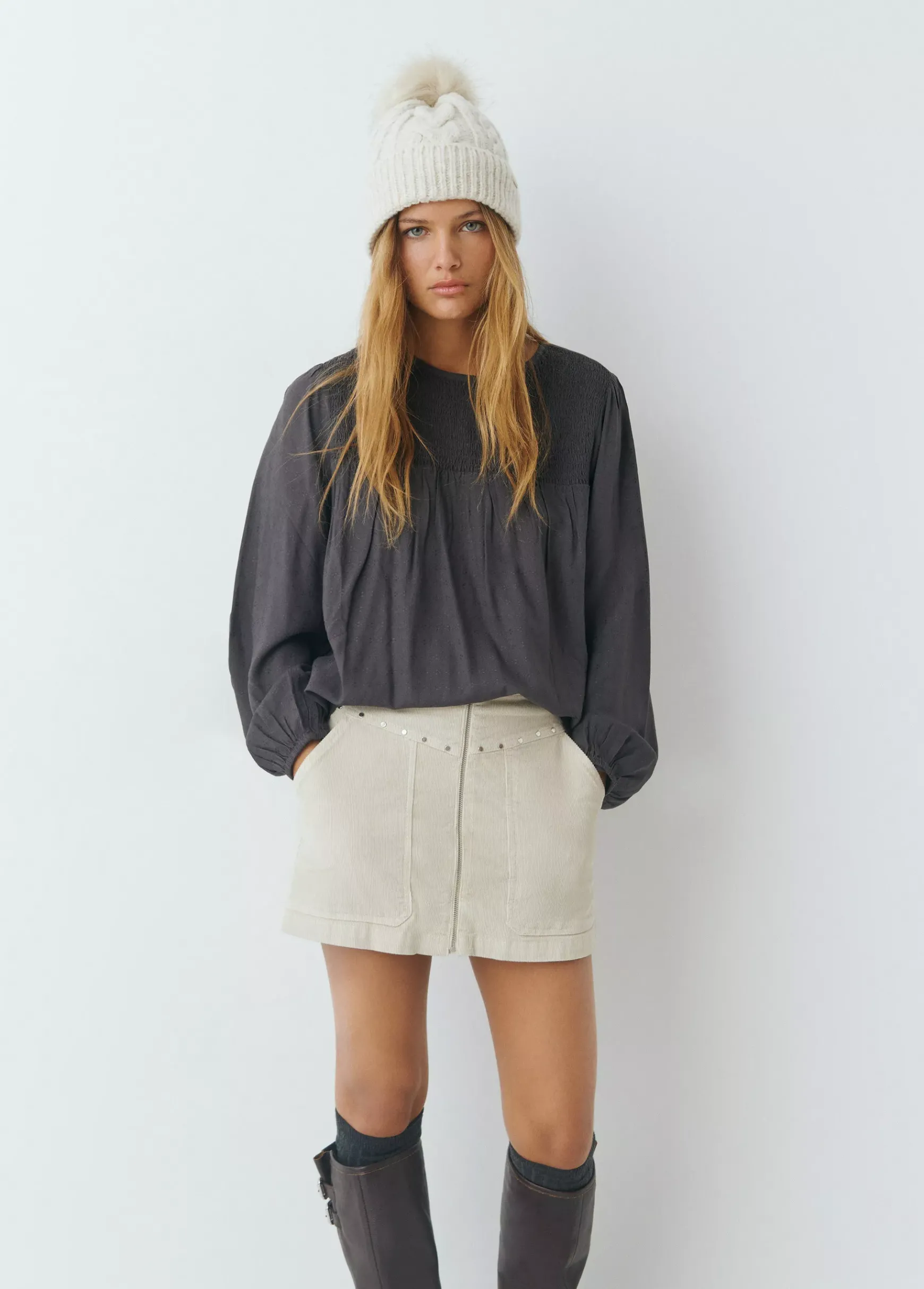 Falda pana apertura tachas*Brownie Best