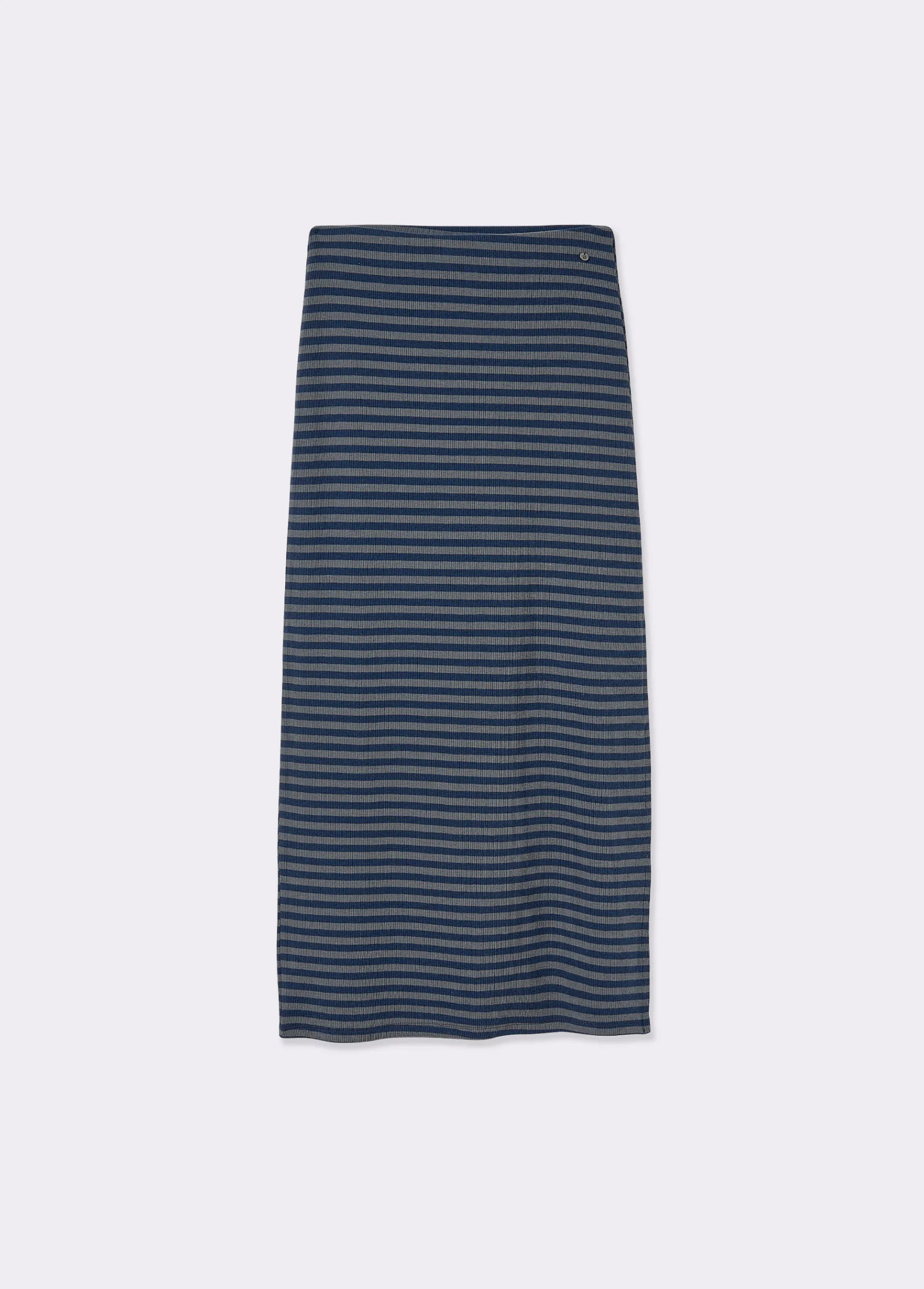 Falda rib largo midi raya tejida*Brownie Online