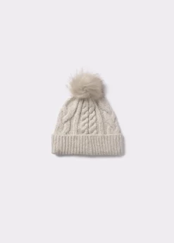 Gorro trenza bola pelo*Brownie Hot