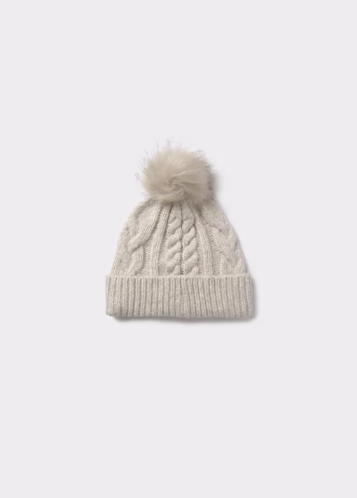 Gorro trenza bola pelo*Brownie Hot