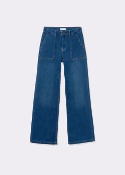 Jeans culotte bolsillo frontal*Brownie