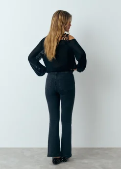 Jeans flare cropped brillantes*Brownie Hot