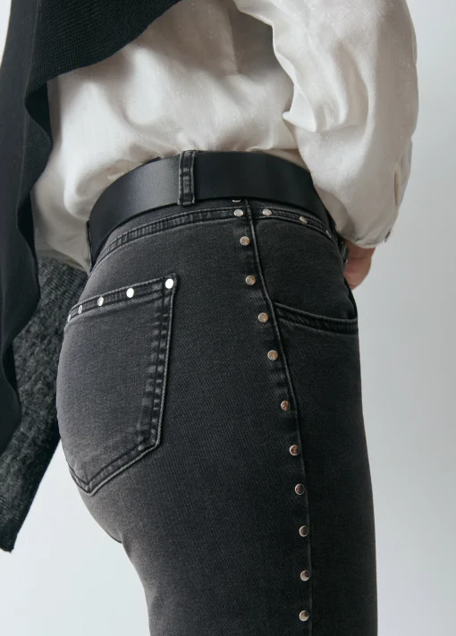 Jeans flare cropped tachas*Brownie Best