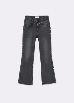 Jeans flare cropped tachas*Brownie Best