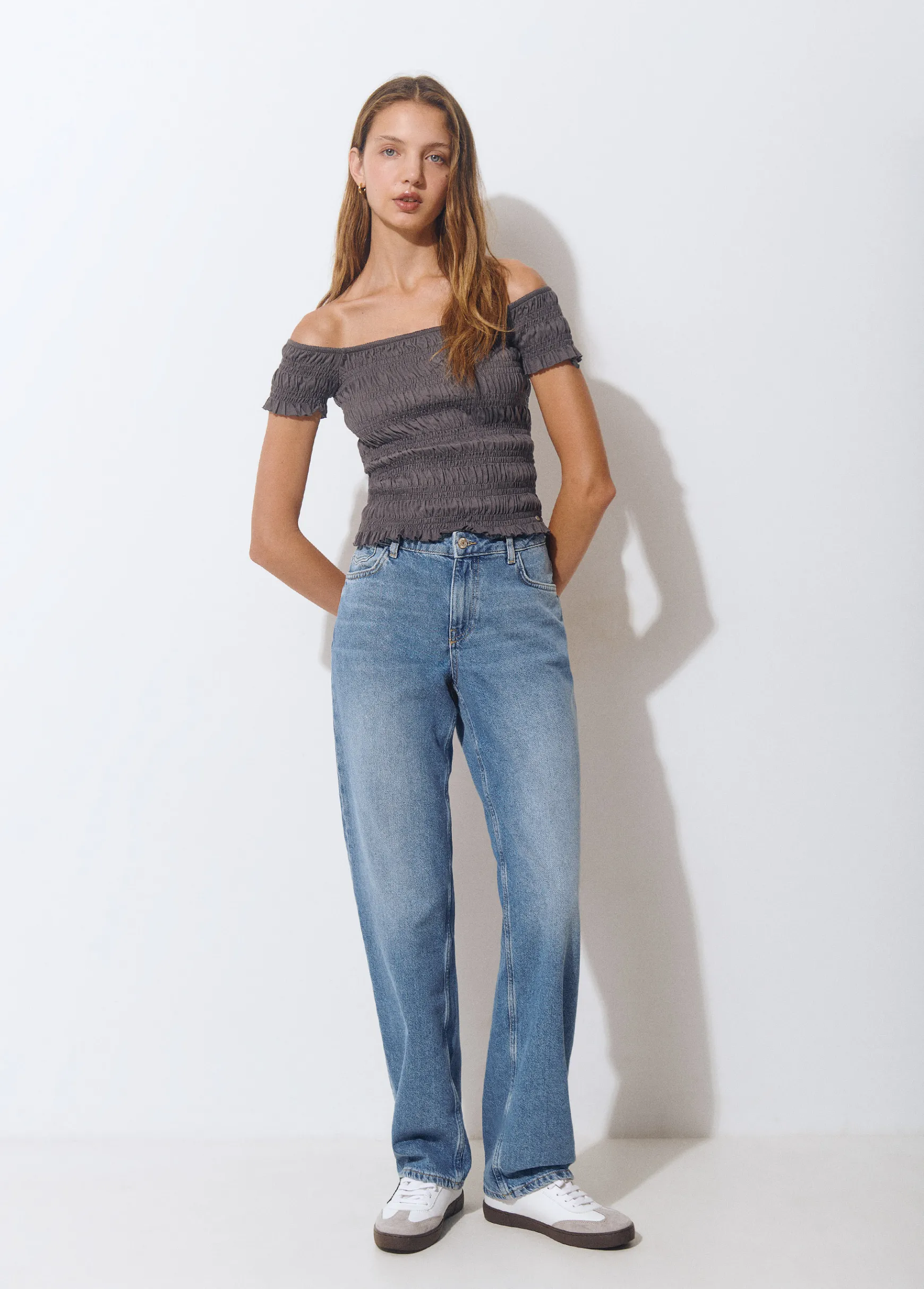 Jeans rectos cinco bolsillos*Brownie Clearance