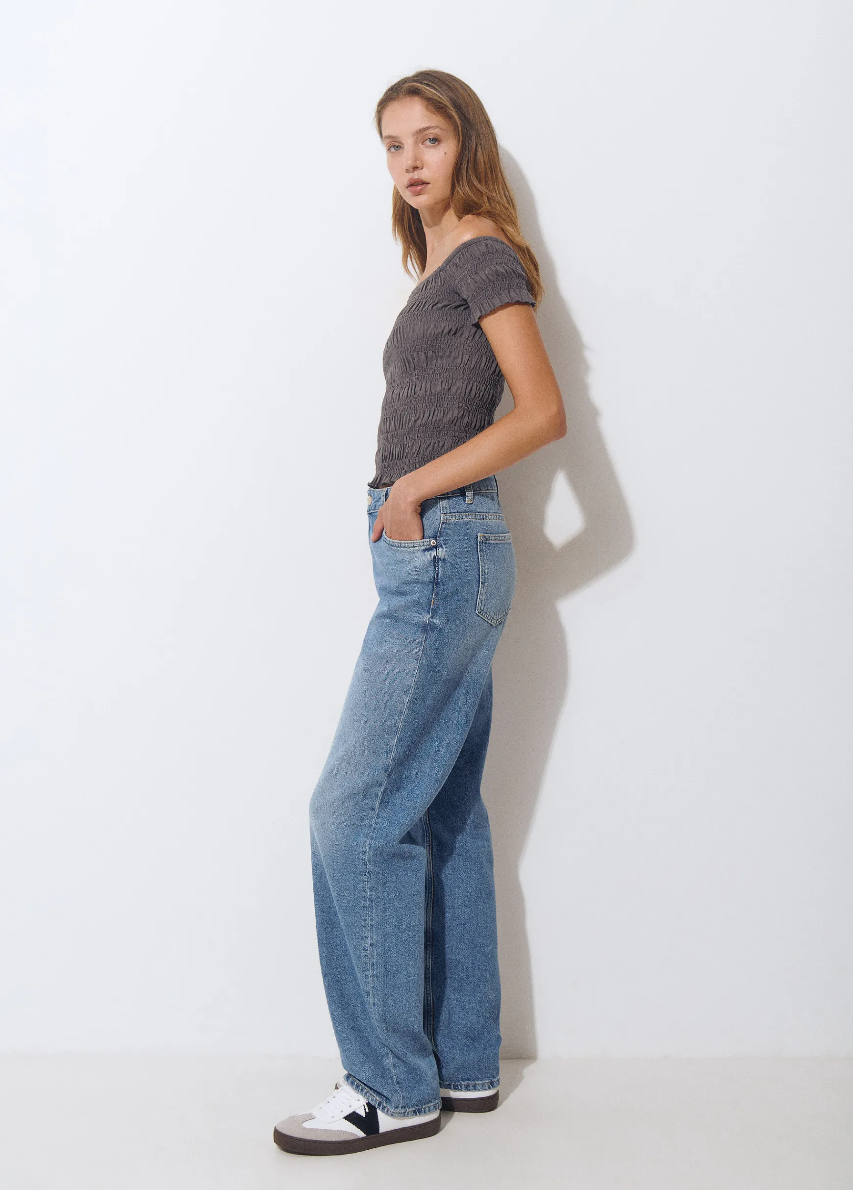 Jeans rectos cinco bolsillos*Brownie Clearance