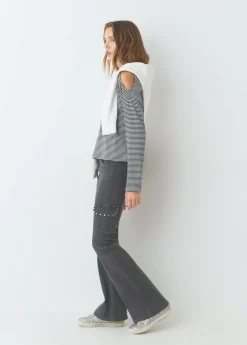 Pantalón campana cargo tachas*Brownie Best