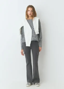 Pantalón campana cargo tachas*Brownie Best