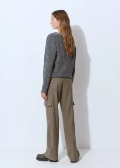 Pantalón cuadritos cargo con cinturón*Brownie Outlet