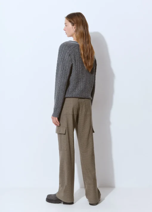 Pantalón cuadritos cargo con cinturón*Brownie Outlet