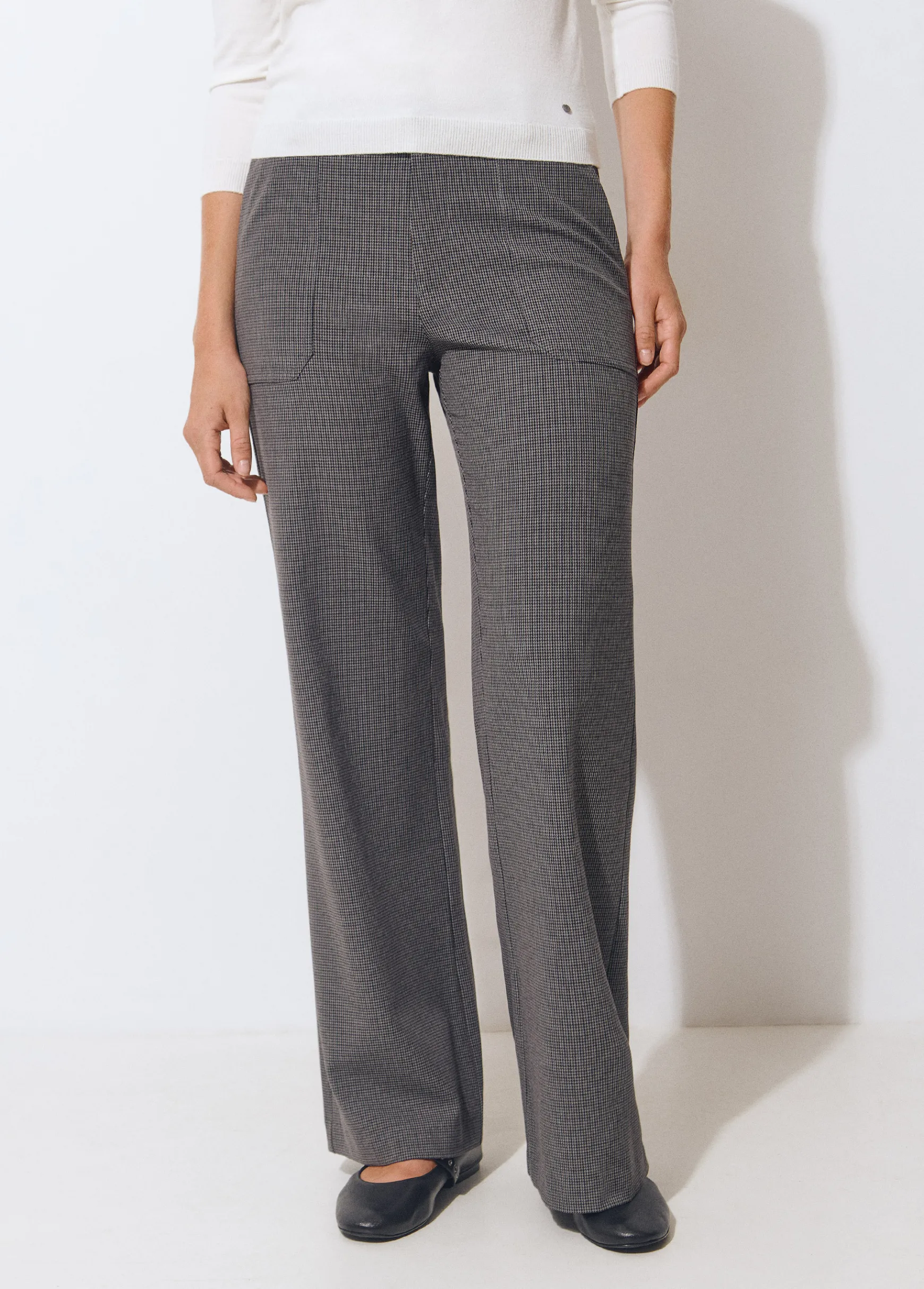 Pantalón flare cuadrito*Brownie New