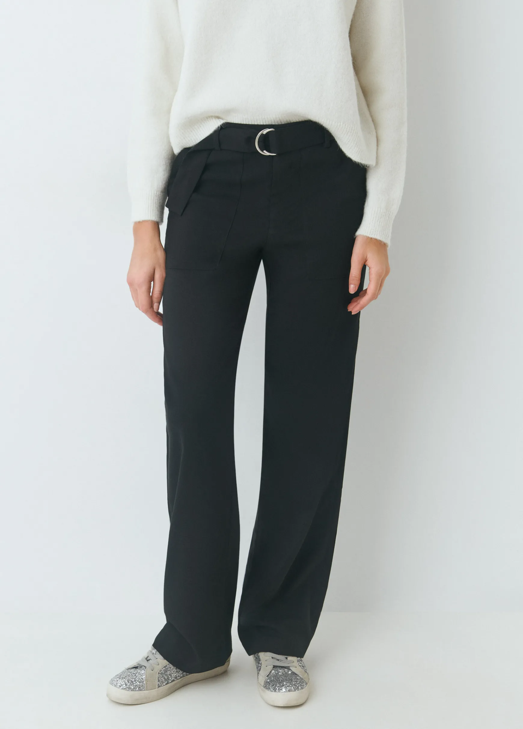 Pantalón recto con cinturón*Brownie Best