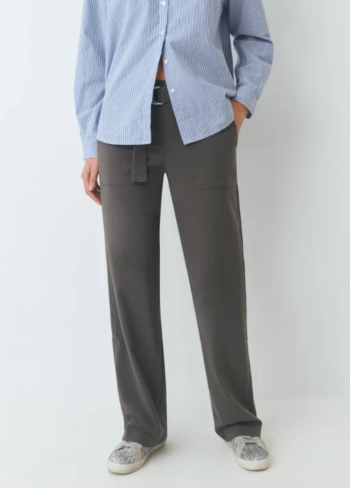 Pantalón recto con cinturón*Brownie Online