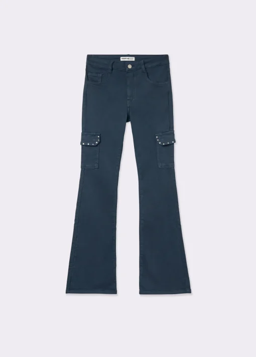 Pantalon campana cargo tachas*Brownie Best