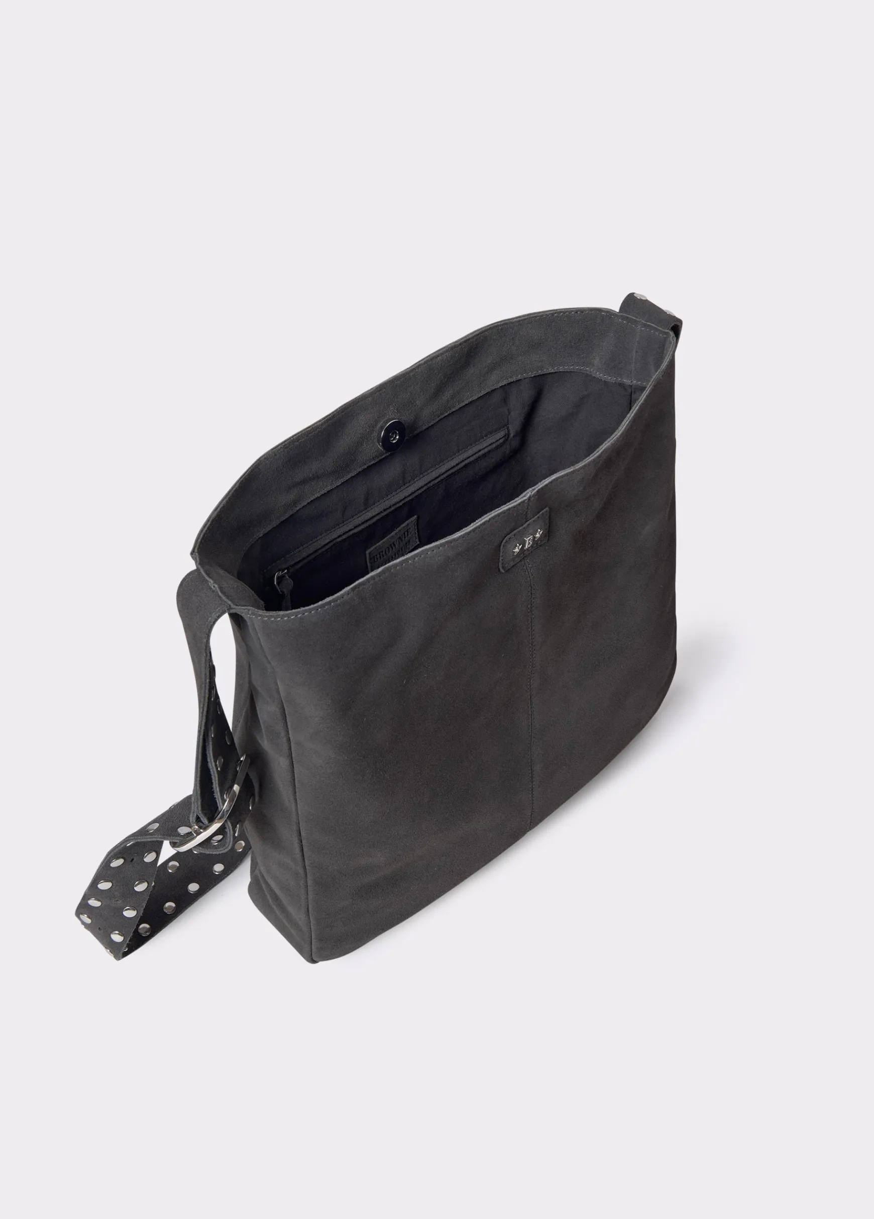 Shopper piel correa tachas*Brownie Hot