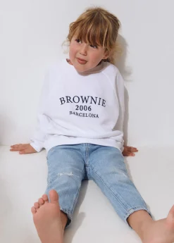 Sudadera bordada manga ranglan kids*Brownie New