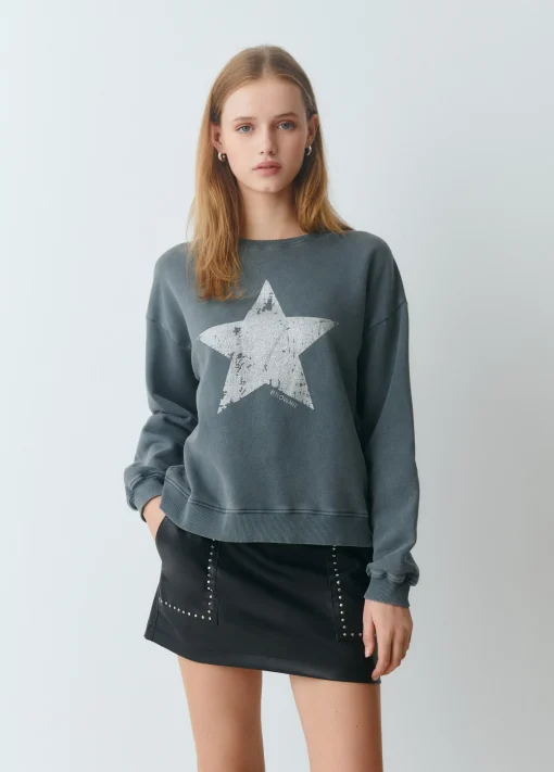 Sudadera print posicional estrella*Brownie Clearance