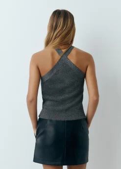 Top cruzado tachas hilo metalizado*Brownie