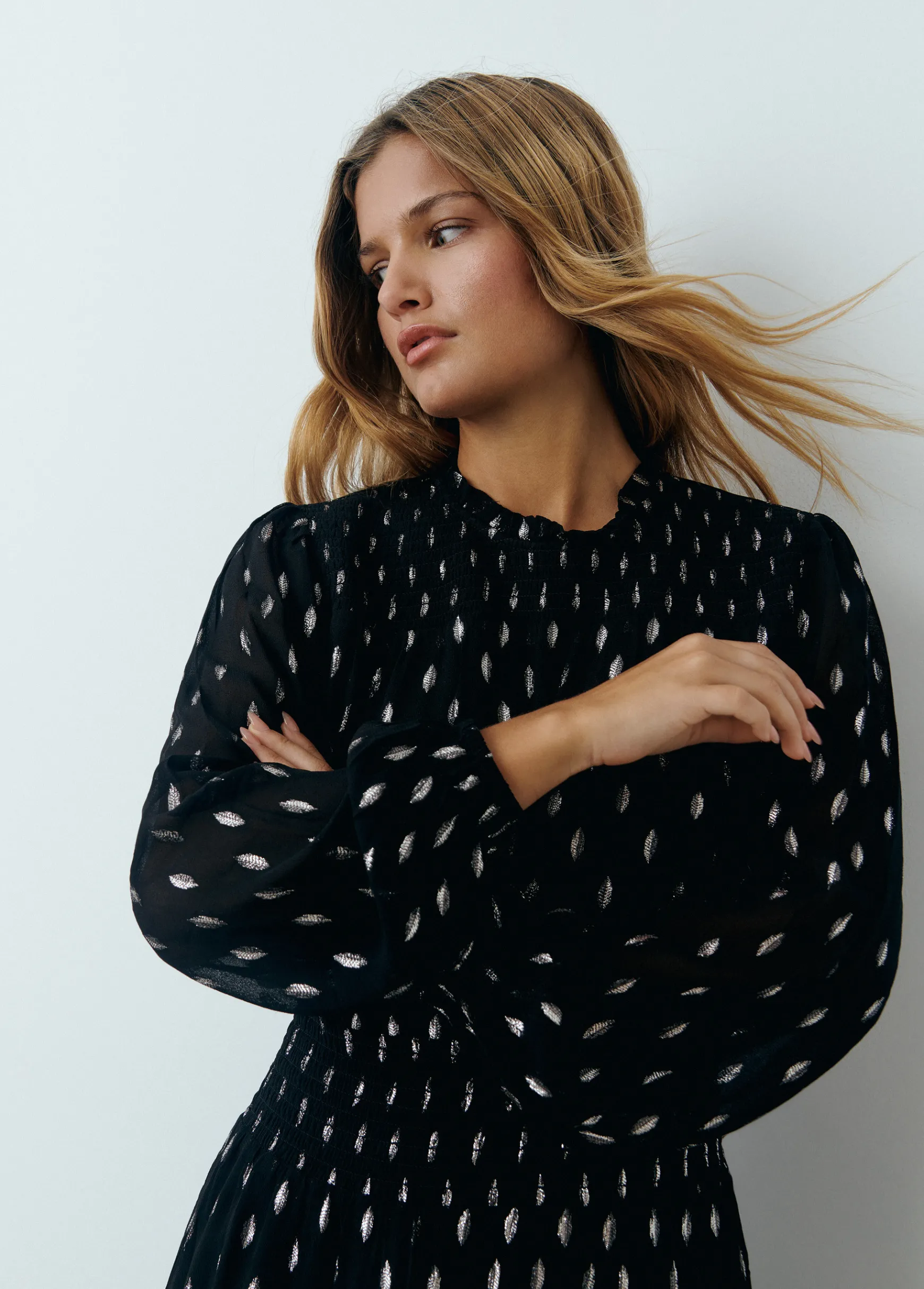 Vestido brillo smock cintura*Brownie Clearance