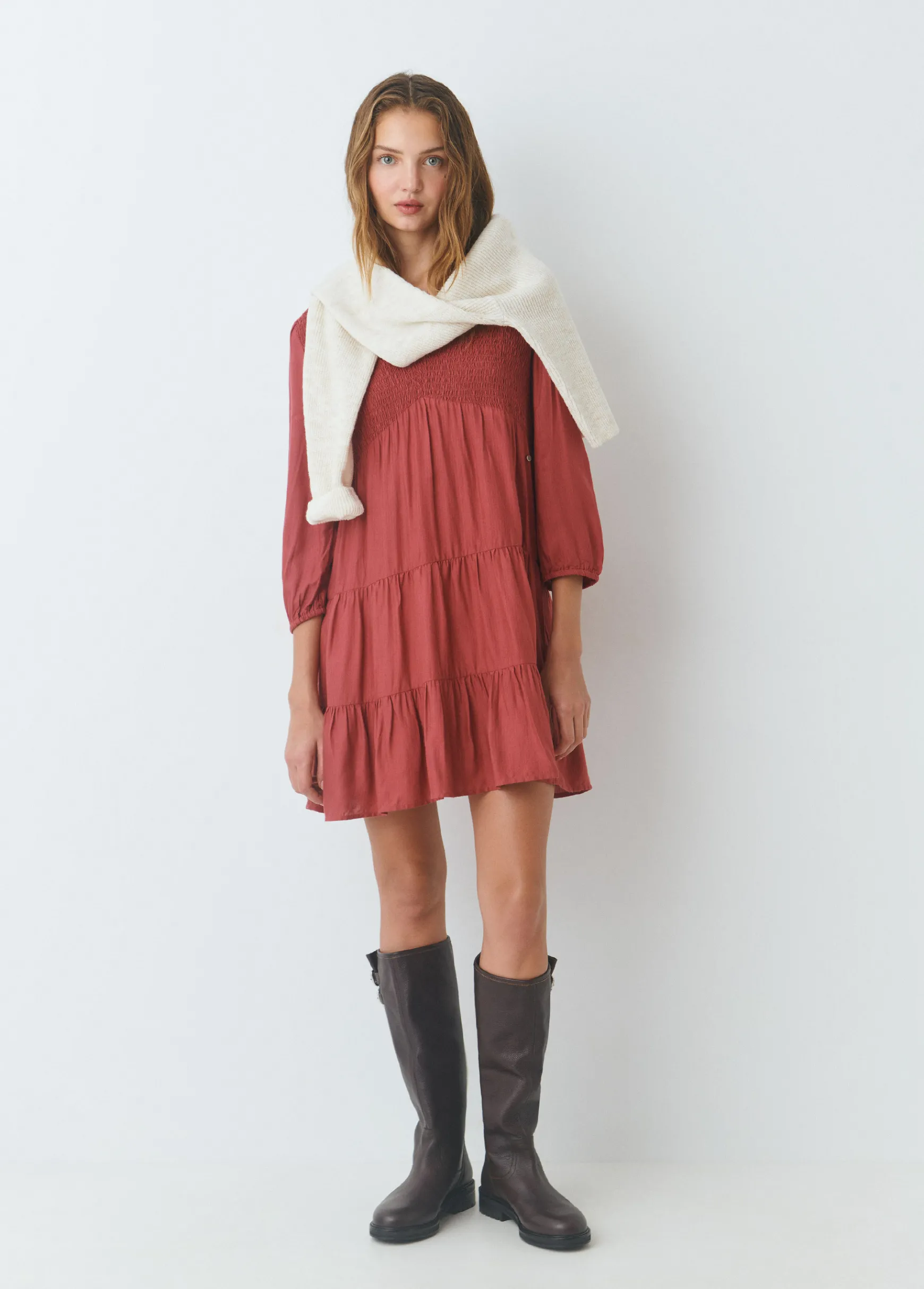 Vestido corto liso*Brownie Sale