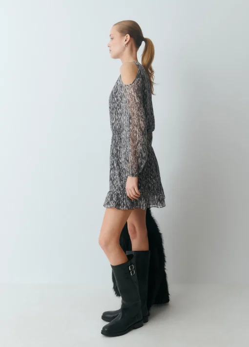 Vestido cut out brillo estampado*Brownie