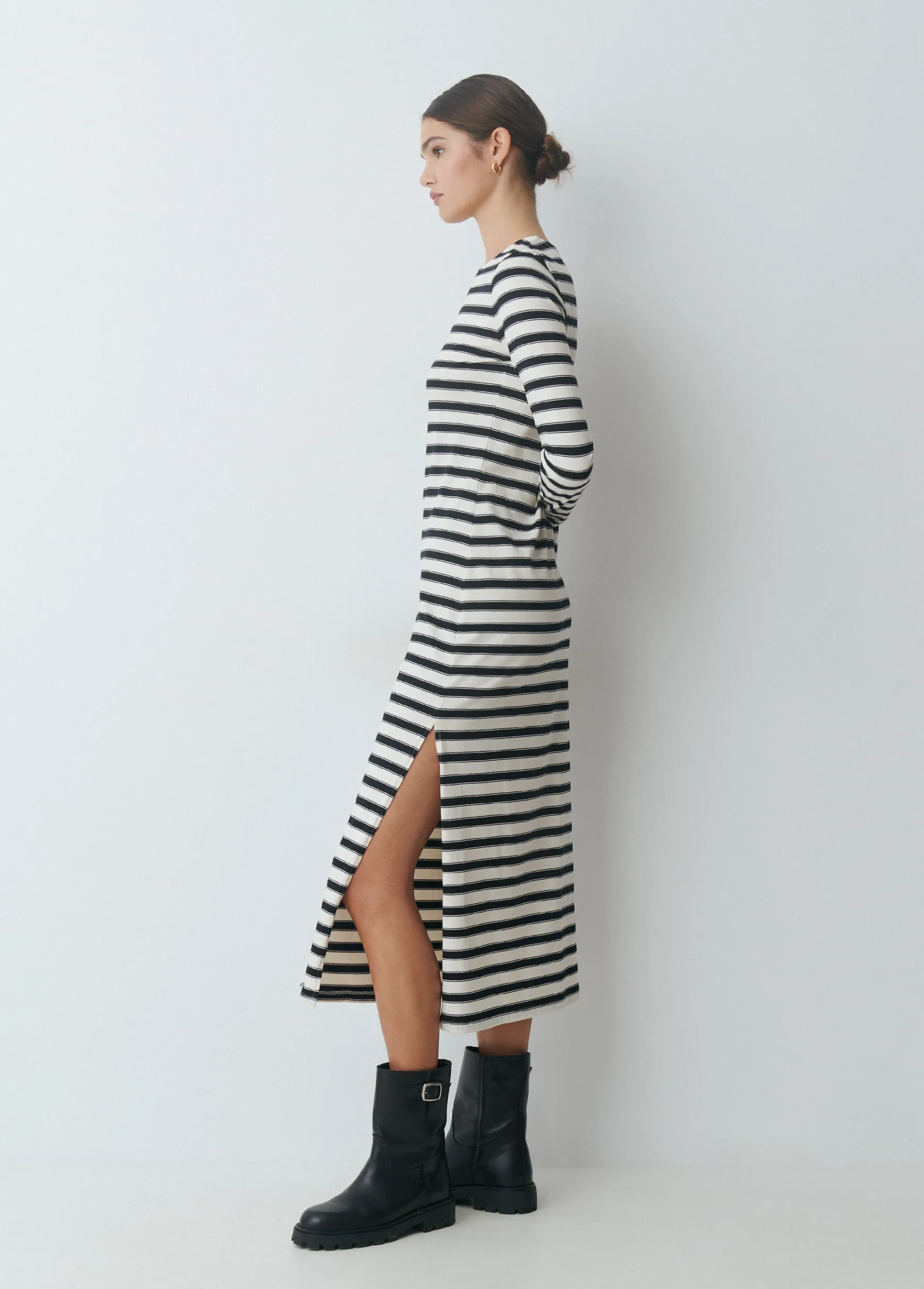 Vestido largo raya tejida*Brownie