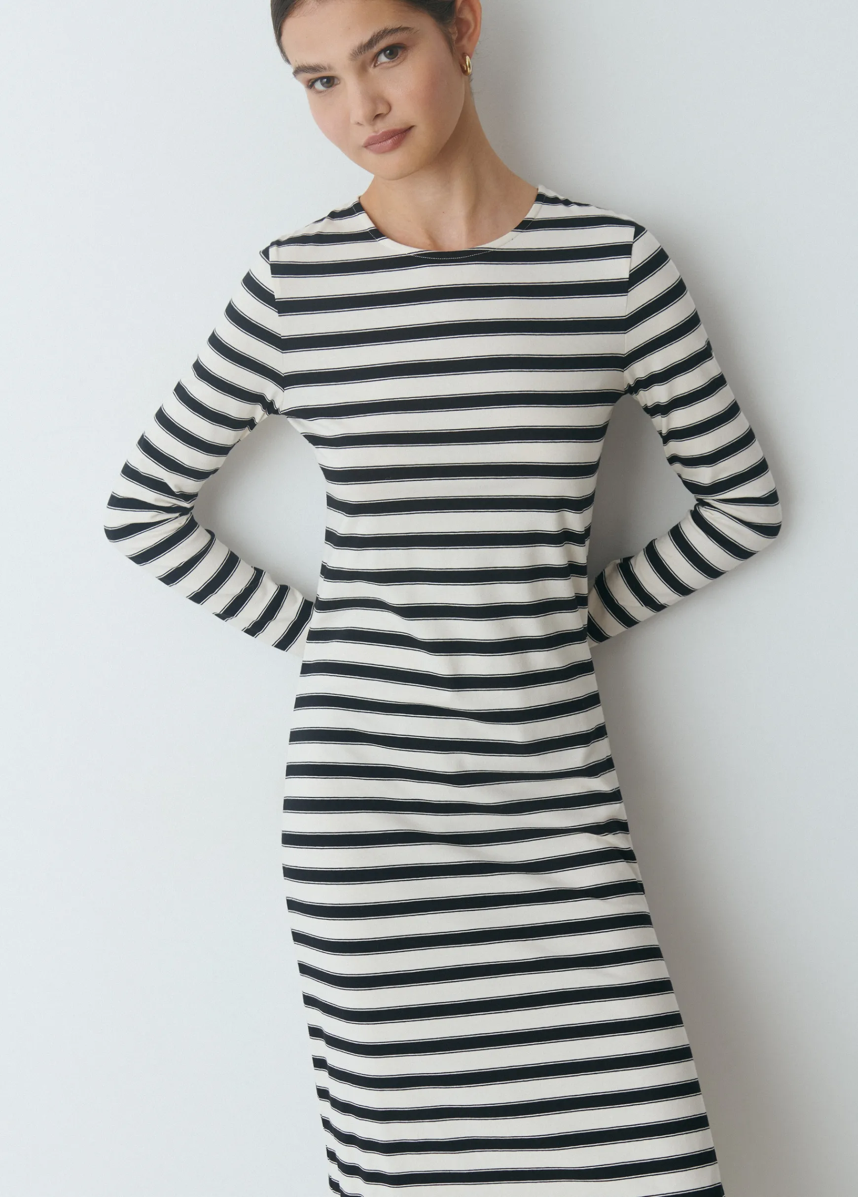 Vestido largo raya tejida*Brownie