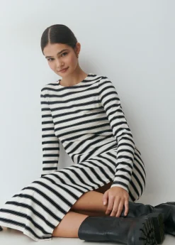 Vestido largo raya tejida*Brownie