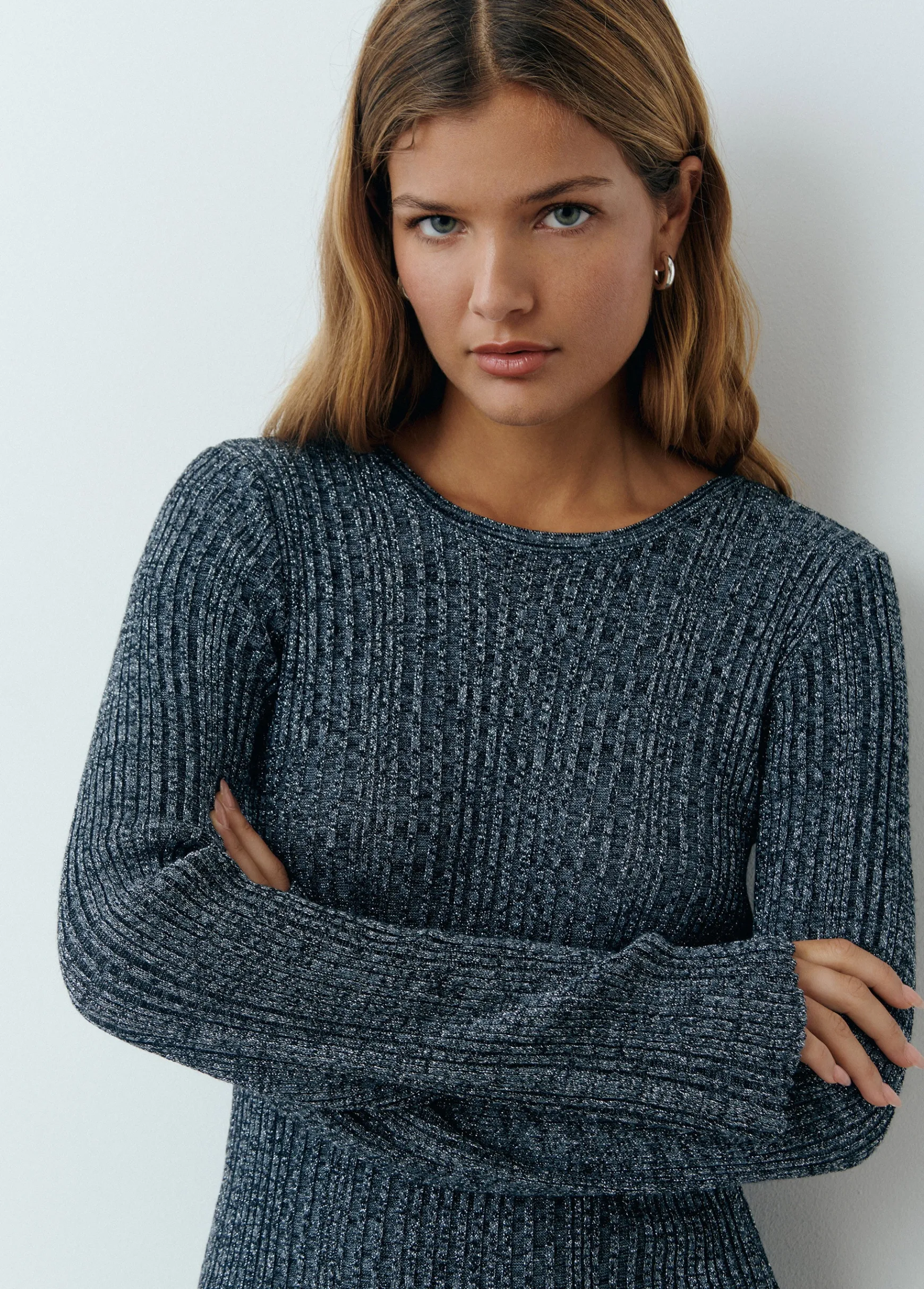 Vestido manga larga hilo metalizado*Brownie Discount