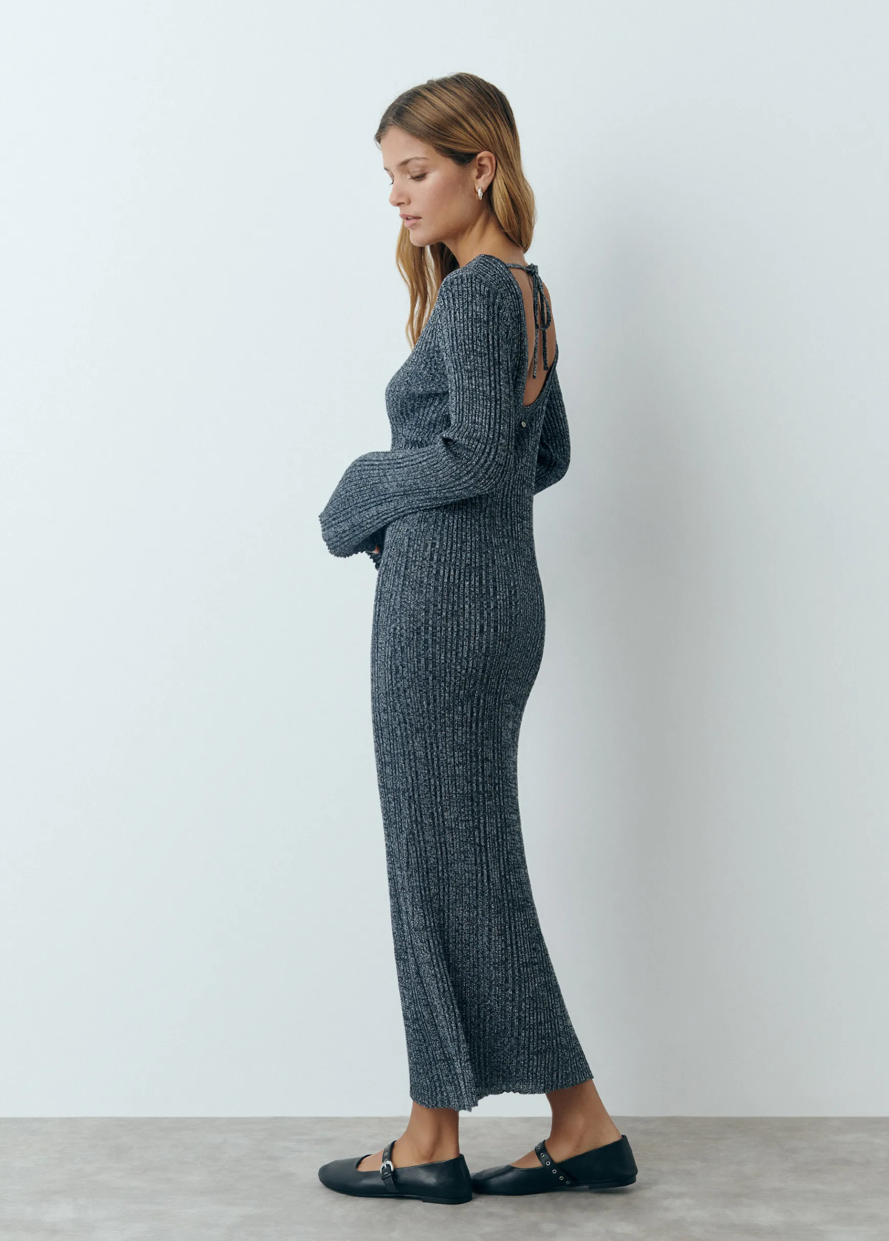 Vestido manga larga hilo metalizado*Brownie Discount